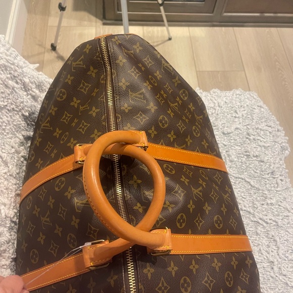 Authentic Louis Vuitton LV BOSTON BAG Keepall 55 Monogram Pre love LV - Picture 9 of 16